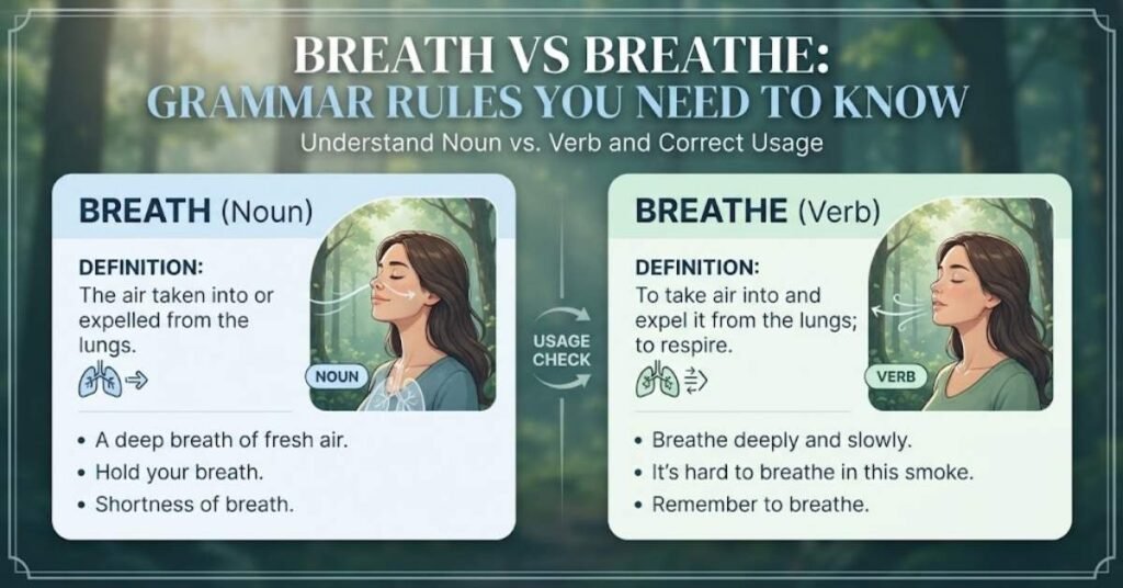 Breath vs Breathe: Grammar Rules You Need to Know