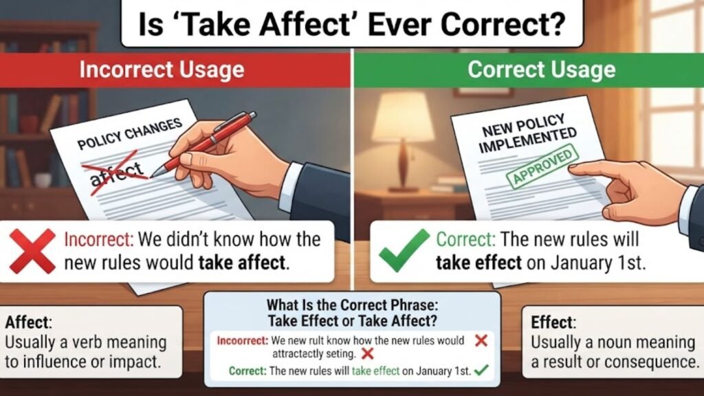 Is "Take Affect" Ever Correct?