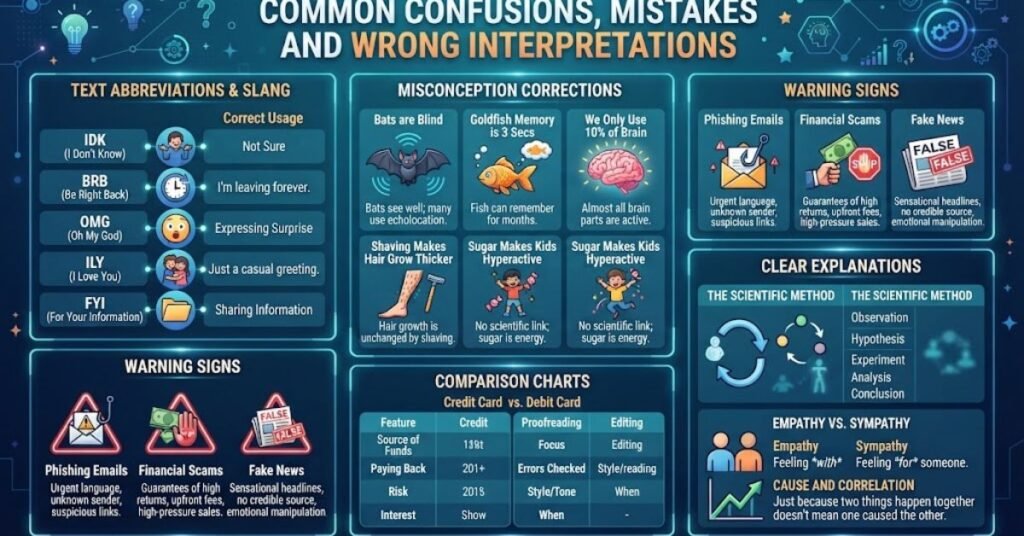 Common Confusions, Mistakes & Wrong Interpretations