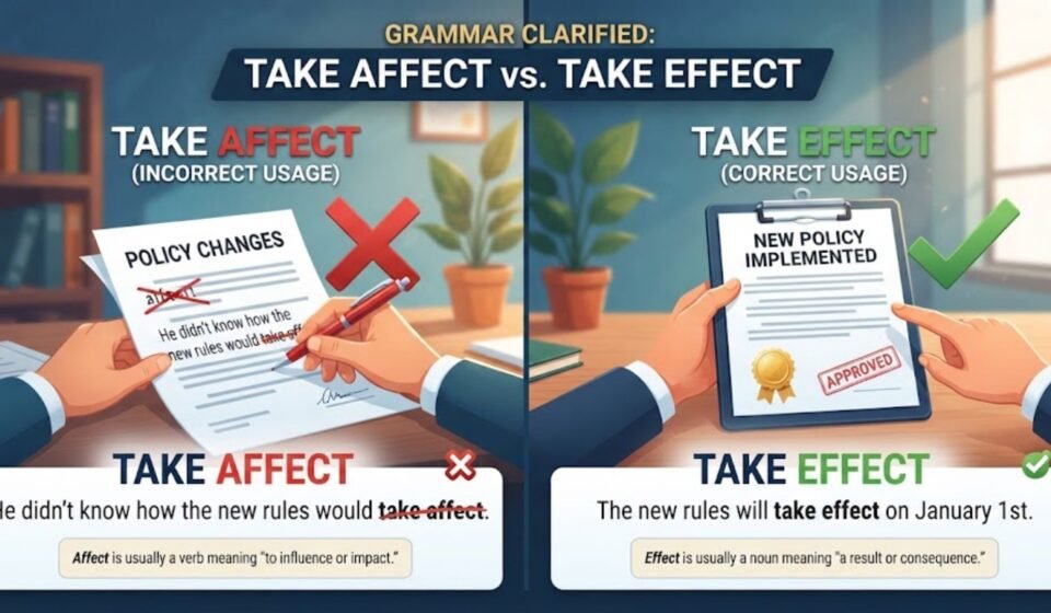 take affect or take effect